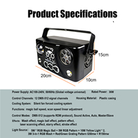 Precio de Fábrica, Bola Mágica Láser RGBW 5 en 1, Efecto DMX512, 12 Canales, Portátil, Control Remoto, para Discoteca, DJ, Fiesta, KTV, Club, Bar, Escenario