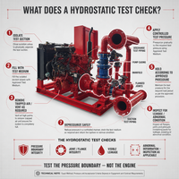 Essai de pression hydrostatique de la pompe à incendie et inspection mécanique avant livraison