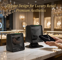 Escáner de Código de Barras de Escritorio 2D Elegante A70, Lector de Códigos QR Omnidireccional para Puntos de Venta de Joyería de Lujo y Boutiques de Alta Gama