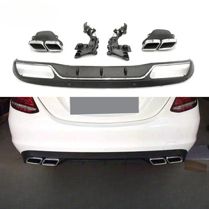 Embouts d'échappement de diffuseur de pare-chocs arrière pour Mercedes <span class=keywords><strong>s</strong></span> Ben <span class=keywords><strong>Z</strong></span> Classe <span class=keywords><strong>C</strong></span> W205 C200 C250 2015 + - Product Image 3