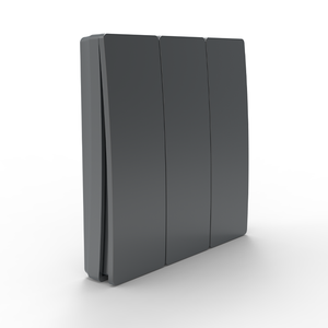 Aries ชุด S113GR กราไฟท์3แก๊งสวิตช์ไม่มีแบตเตอรี่สวิตช์ RF433ไร้สายสวิทช์จลน์กันน้ำสำหรับบ้านแสง/สมาร์ท - Product Image 1