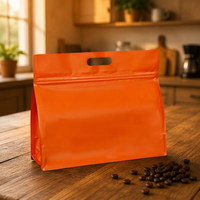 Sacs personnalisés pour grains de café, sacs à fond plat avec valve de dégazage, pochettes imprimées sur mesure pour l'emballage de détail des cafés