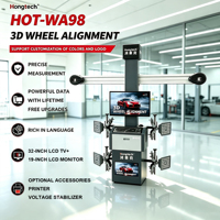 Machine d'alignement 3D des quatre roues Hongtech WA-98 avec caméra HD, écran LED, puissance 250W, vitesse d'équilibrage 130 tr/min, garantie de 18 mois