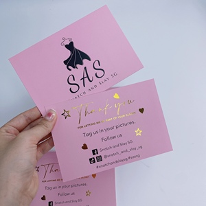 Piccolo ordine biglietto da visita stampa personalizzata inserti di carta grazie carte per sostenere <span class=keywords><strong>la</strong></span> <span class=keywords><strong>mia</strong></span> attività con foglio d'oro timbratura - Product Image 1