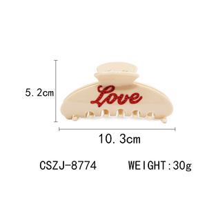 CANYUAN moda nuevo acetato letras pelo garra temperamento punto taladro garra clip personalizado personalización - Product Image 3