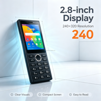 Smartphone Android 9 à clavier économique 2026, MTK6762 8 cœurs, 2 Go + 16 Go, écran 2,8 pouces, fonction tactile, prise en charge du clavier complet personnalisé