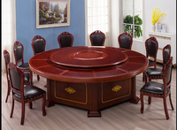 Ensemble de table à manger ronde pour restaurant, chaise en bois avec table rotative, table à manger électrique en bois massif avec 8 chaises