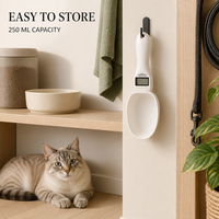 Cuillère doseuse numérique intelligente avec écran LCD pour le contrôle quotidien des portions des animaux domestiques lors de l'alimentation à domicile des chats et des chiens