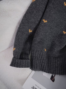 <span class=keywords><strong>Pull</strong></span> en tricot jacquard à motif cœur pour femme, col rond, en laine mélangée douce, tricoté à la machine, décontracté pour le quotidien, accepte la personnalisation - Product Image 3