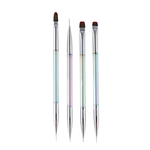 Pinceau à ongles double tête transparent Aurora, applicateur de gel, stylo liner fin pour manucure - Product Image 4