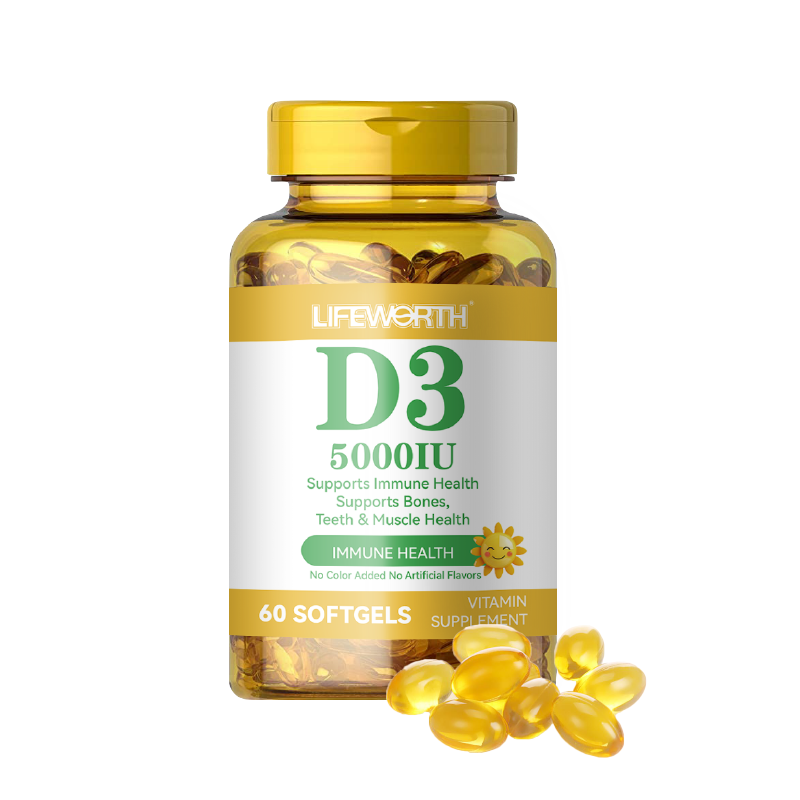 Vitamin D3 5000 IU Softgels With Coconut Oil - Bone & Immune Support, 500 Count