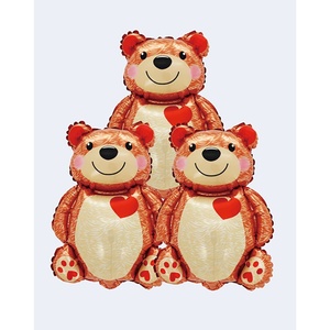 Orso 3D con cuore palloncini di lamina 29.5x46cm con elio compatibile decorazioni per feste per la festa della mamma laurea buon compleanno - Product Image 1