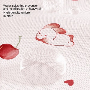 Mini 50% Fold Cute Cherry Moe Rabbit Black Glue <b>Sunscreen</b> Dual-use Umbrella Women Sun Umbrella Printing Factory Spot - Product Image 5