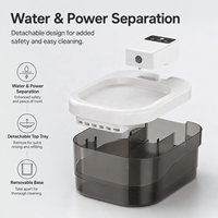 Fontaine à eau pour chat, détection de mouvement intelligente, fonctionnement silencieux, filtration, écran LCD, étanche, batterie rechargeable sans fil