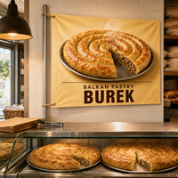 Drapeau promotionnel personnalisé en pâte feuilletée bosnienne, bannière promotionnelle en polyester non tissé, résistant aux UV, signalétique imprimée numériquement