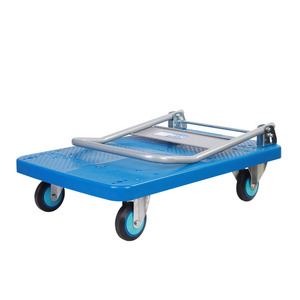 Chariot à plateforme pliable Uni-Silent 300 kg, type robuste, capacité de 660 lb, chariot à main en plastique pour l'industrie et l'entrepôt PLA300Y-DX - Product Image 4