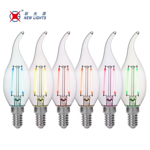 Ampoules LED décoratives à filament colorées sans scintillement, <span class=keywords><strong>6</strong></span> options de couleur, culot E14, ampoule transparente 2W 4W 5W C35T, ampoules LED à filament intelligentes - Product Image 1