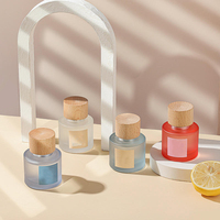 Многоразовый флакон для духов 50 мл/100 мл, роскошный круглый флакон для парфюма с индивидуальным логотипом и коробкой, деревянная крышка