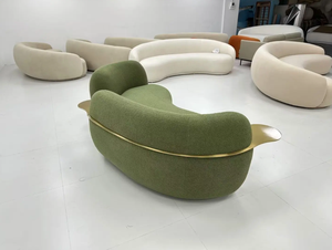 Disson Furniture's Italian Lishan Luxury Modern Designer Sofá seccional Light Luxury Living Room Love Seat Combination Villas - Product Image 5