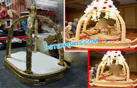 Magnifiques palanquins/Doli de mariage style paon, Palki royal argenté pour l'entrée des mariés, Doli argenté de mariage musulman, Royaume-Uni