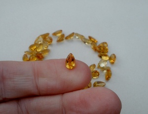 พลอยซิทรินธรรมชาติทรงลูกแพร์สีเหลืองขนาด 8x5 มม. สำหรับทำเครื่องประดับ - Product Image 2