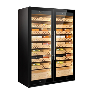 Cabinet per mietitrebbia in legno con clima controllato a doppia porta Premium - Product Image 2