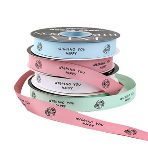 Jiuxia Ribbon Spool 2cm Cotton Printed Wishing You Happy Cartoon Gift Decor - Product Image 5