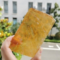 Pierre brute en calrite jaune naturelle, 1 pièce, cristal, taillée, décoration pour la maison, vente en gros