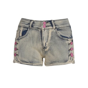 Mini-short en jean rétro sexy pour femme, taille basse, broderie nœud, décontracté, en toile respirante, jean amincissant et tendance - Product Image 6
