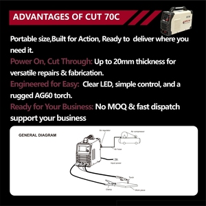 Cortadora de Plasma Portátil APEXYN CUT-70C de 220V, Corte de Metal de hasta 20mm, Corte sin Contacto, Alta Precisión, Inversor IGBT, Arco Piloto - Product Image 6