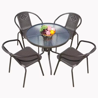 Meubles de jardin, chaise bistro empilable en rotin Acapulco, table, chaise en plastique rotin d'extérieur