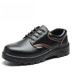 Sepatu keselamatan bot kulit, sepatu bot kulit Microfiber anti tusukan, sepatu pelindung situs konstruksi, sepatu Industri Kerja kaki baja