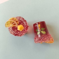 100 pezzo in miniatura tazza di limone in resina bottiglia di simulazione succo di acqua di ghiaccio tazza modello giocattoli per la casa delle bambole accessori