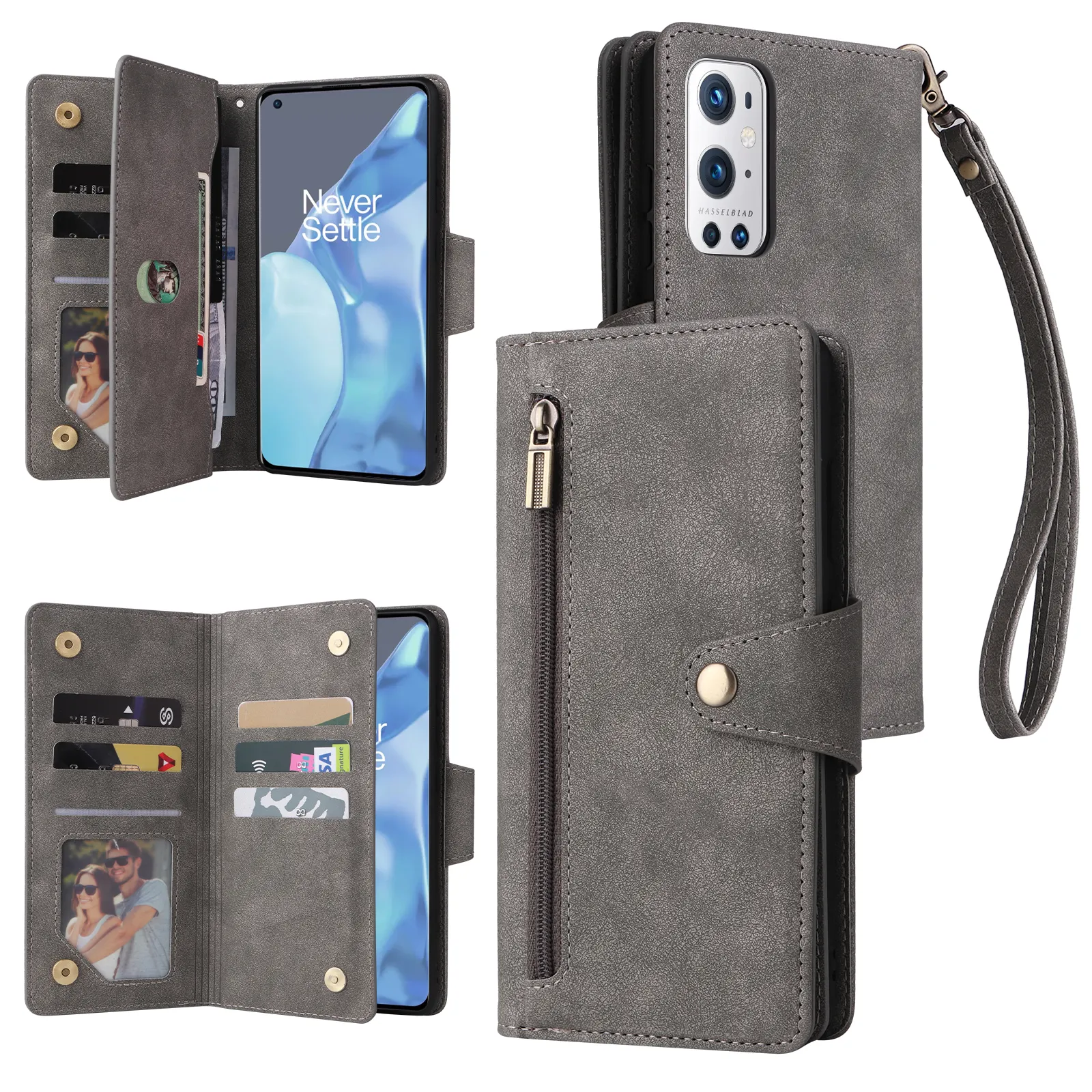 Shockproof Pocket Card Wallet Leather Flip Back Cover For One Plus 7t 7 Pro 8 9 10 Series