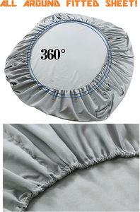 Elegant Comfort 1500 Premium Hotel Quality 1 pieza Queen Grey Microfiber 16-Inch Deep Pocket Sábana bajera plana antiarrugas - Product Image 3