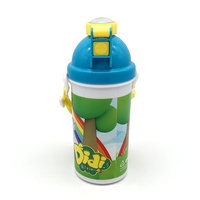 Vente en gros bouteille de boisson écologique à presser transparente personnalisée 500ml bouteille d'eau en plastique PP sport Kawaii pour enfants avec ventouse