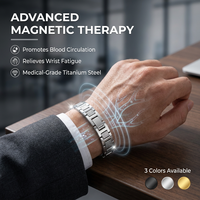 Bracelet magnétique en acier inoxydable pour hommes, thérapie magnétique, aimants, énergie positive, soin, bijoux en silicone, bracelet de couple, ions négatifs personnalisés
