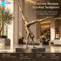 Sculpture dynamique en bronze d'acrobate, statue de gymnaste moulée à la cire perdue, œuvre d'art personnalisée pour hall d'hôtel, villa, jardin, parc