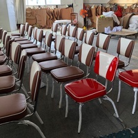Chaise en métal de style rétro américain des années 1950, vintage, industrielle, pour restaurant