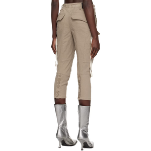 Conception de poche élégante pour femmes avec cordons de serrage pour ensemble veste <span class=keywords><strong>cargo</strong></span> <span class=keywords><strong>beige</strong></span> et <span class=keywords><strong>pantalon</strong></span> capri Streetwear décontracté - Product Image 6