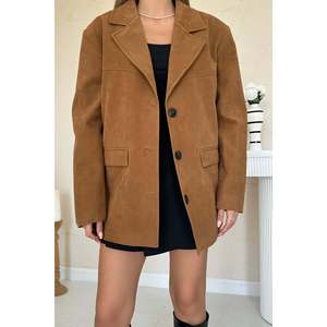 <b>Camel</b> Suede <b>Blazer</b> Jacket - <b>Camel</b> - Product Image 5