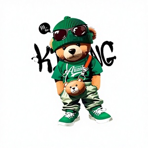 เสื้อยืดลายกราฟิกสเก็ตบอร์ดผู้ชาย SFANA SPORTS ขายดี ลายหมีเท่ๆ ผ้าถัก โพลีเอสเตอร์ 100% 180 กรัม ระบายอากาศได้ดี แห้งเร็ว - Product Image 3