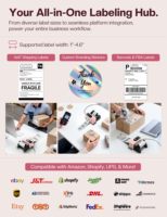 Imprimante thermique sans fil PM64D, imprimante d'étiquettes d'expédition 4x6 thermique, machine à étiquettes adhésives pour entreprises