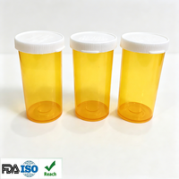 Cilindro de Plástico Ámbar para Medicamentos RX, con Tapa a Presión, para Uso Farmacéutico, Superventas