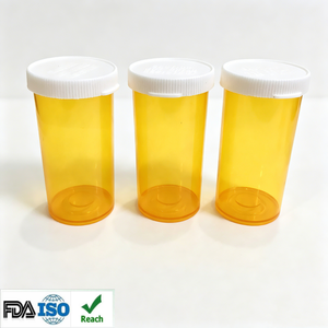 Flacon en plastique ambré transparent pour médicaments, best-seller, avec bouchon à clip pour usage pharmaceutique - Product Image 5