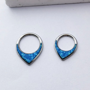 Titanyum alaşım Astm F136 burun yüzük <span class=keywords><strong>Septum</strong></span> <span class=keywords><strong>Opal</strong></span> kulak kemik damızlık dikişsiz Cochlear Piercing takı Punk Unisex - Product Image 1
