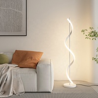 Lampe d'angle LED minimaliste créative à ligne ondulée, lampe de sol spirale tendance, intensité variable, CRI 90, 2700K, blanc chaud doux