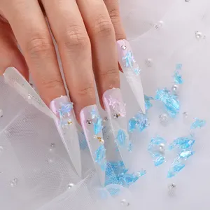 Abalorios 3D de colores para uñas, purpurina bonita de resina de pescado para decoración de Manicura en Gel UV, 100 Uds.