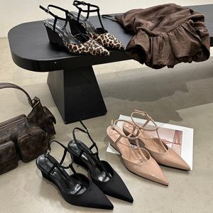 Sandalias de Tacón Alto con Pedrería y Estampado de Leopardo, Tacones Finos de Lujo para Verano, Zapatos de Fiesta Elegantes y Sensuales para Mujer - Product Image 1