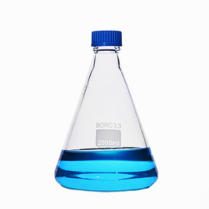 Tiandi phòng thí nghiệm 500ml thủy tinh erlenmeyer Flask hình nón Flask với màu xanh nắp vặn - Product Image 2